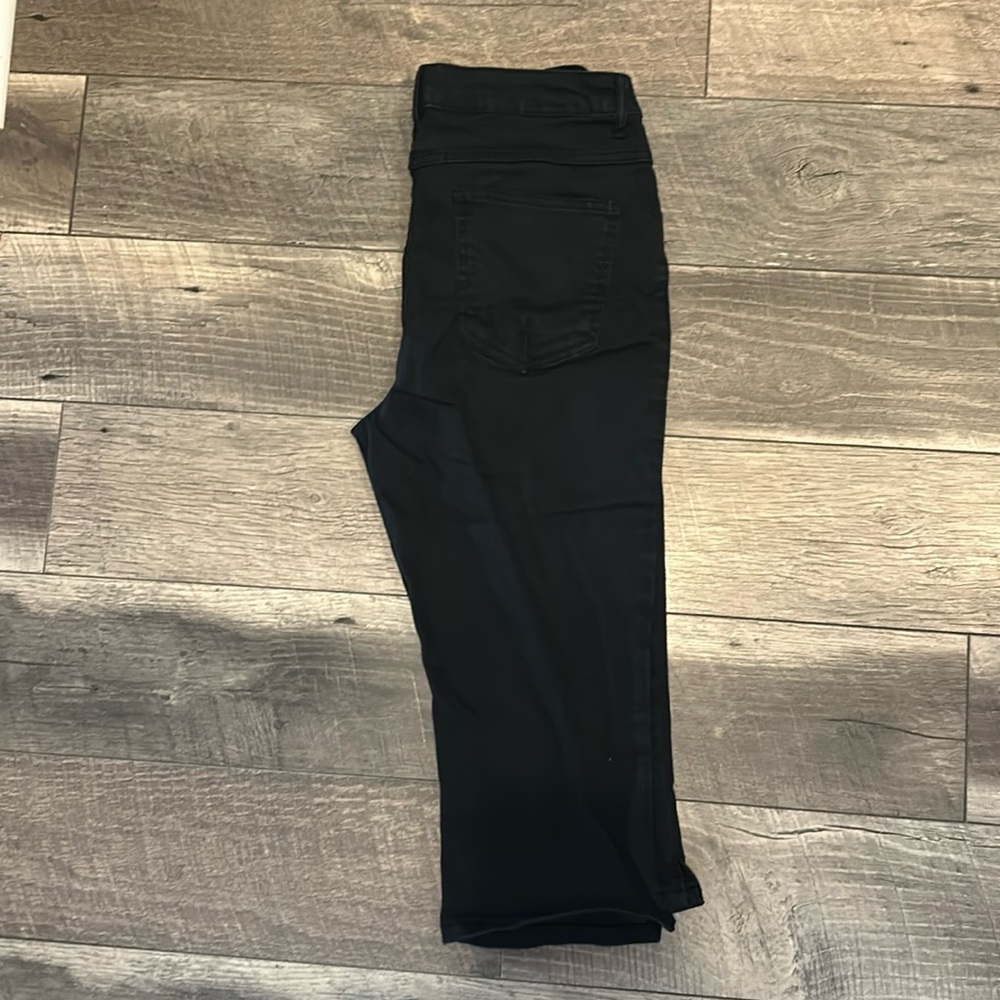 # 71 Suzy sheer crop denim fabric pants size 11 black